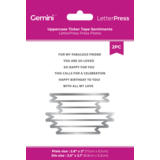 Gemini LetterPress Press Plate & Metal Die Uppercase Ticker Tape Sentiments (CC-LP-PP-UTTS)