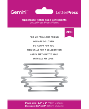 Gemini LetterPress Press Plate & Metal Die Uppercase Ticker Tape Sentiments (CC-LP-PP-UTTS)