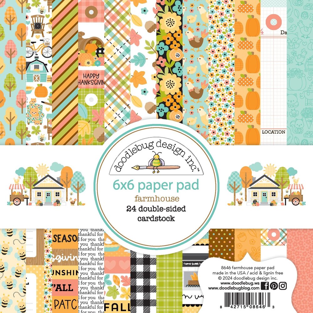Doodlebug Design Inc. Farmhouse 6x6 Inch Paper Pad (8646)