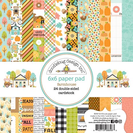 Doodlebug Design Inc. Farmhouse 6x6 Inch Paper Pad (8646)