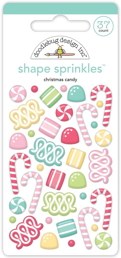 Doodlebug Design Inc. Tinsel Time Christmas Candy Shape Sprinkles (8721)