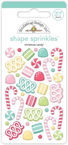 Doodlebug Design Inc. Tinsel Time Christmas Candy Shape Sprinkles (8721)