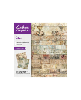 Crafter's Companion Vintage Scrapbook 12x12 Inch Paper Pad (CC-PAD12-VISC)