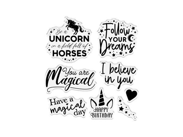 Crafter's Companion Majestic Unicorn Clear Stamps Unicorn Sentiments (MU-CA-ST-UNSE)
