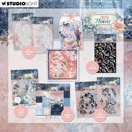 Studio Light Frozen Flowers Masking Stencil Ornamental (SL-FF-MASK313)