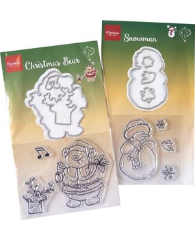 Marianne Design Stamp & Die Assorti Bear & Snowman (PA4202)* Marianne Design Stamp & Die Assorti Bear & Snowman (PA4202)*