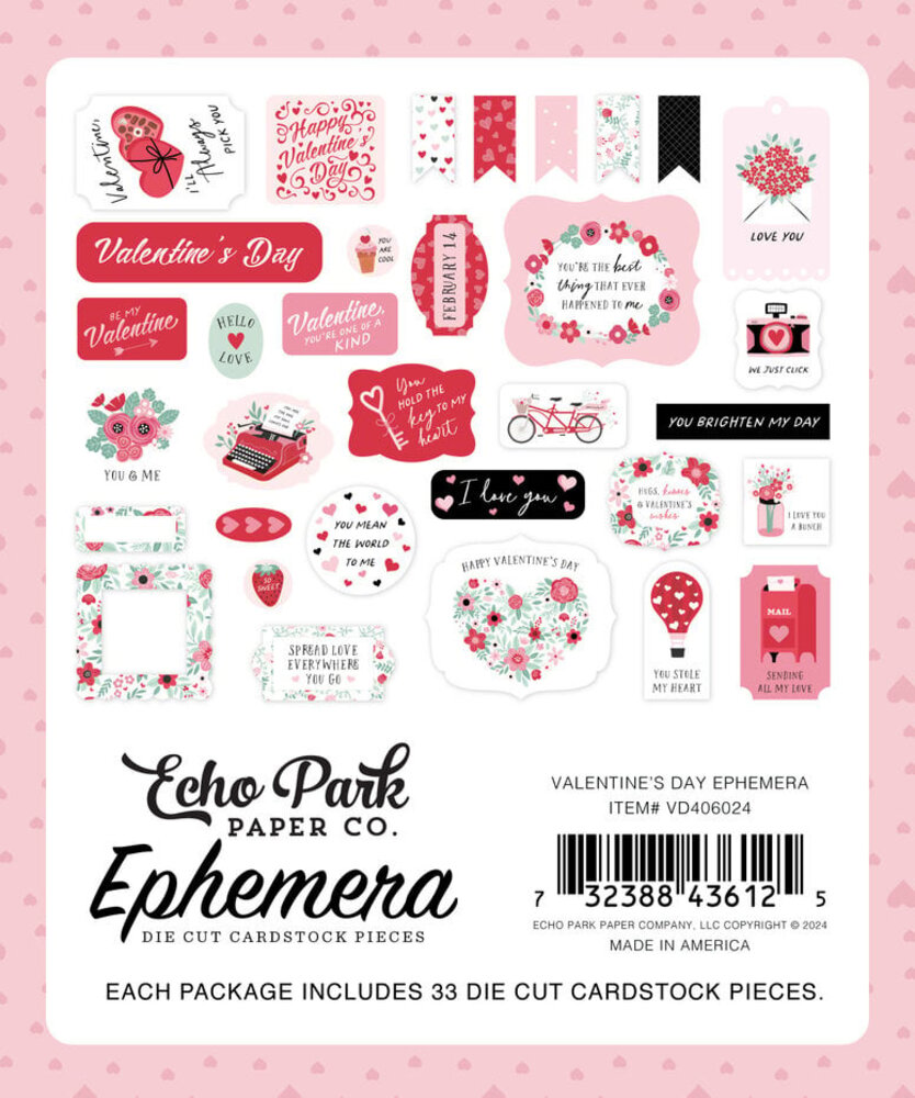Echo Park Valentine's Day Ephemera (VD406024) Echo Park Valentine's Day Ephemera (VD406024)