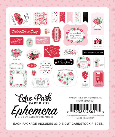 Echo Park Valentine's Day Ephemera (VD406024) Echo Park Valentine's Day Ephemera (VD406024)