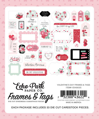 Echo Park Valentine's Day Ephemera Frames & Tags (VD406025) Echo Park Valentine's Day Ephemera Frames & Tags (VD406025)
