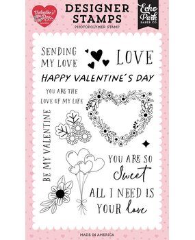 Echo Park Valentine's Day Clear Stamp Floral Heart Wreath (VD406044)* Echo Park Valentine's Day Clear Stamp Floral Heart Wreath (VD406044)*