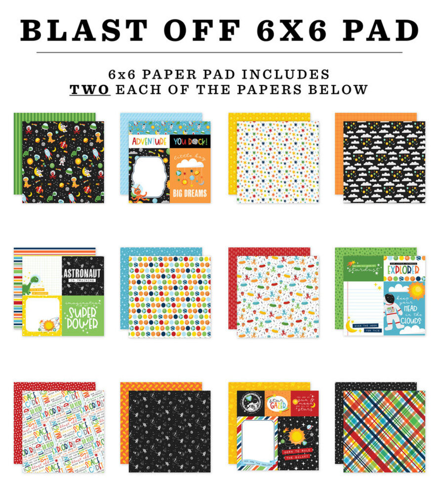 Echo Park Blast Off 6x6 Inch Paper Pad (BO407023) Echo Park Blast Off 6x6 Inch Paper Pad (BO407023)