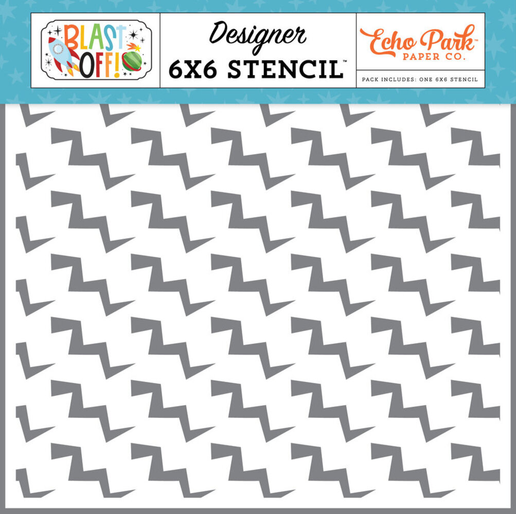 Echo Park Blast Off Stencil Zig Zag Zaps (BO407034)