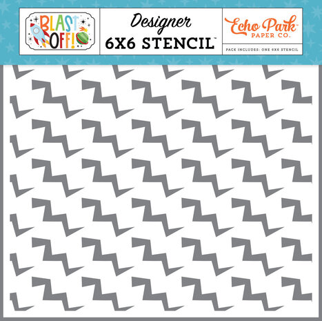 Echo Park Blast Off Stencil Zig Zag Zaps (BO407034)