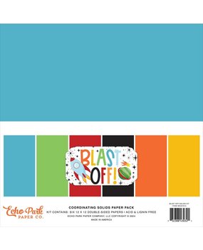 Echo Park Blast Off 12x12 Inch Coordinating Solids Paper Pack (BO407015) Echo Park Blast Off 12x12 Inch Coordinating Solids Paper Pack (BO407015)