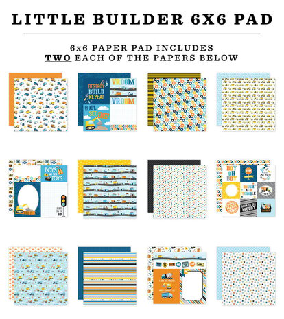 Echo Park Little Builder 6x6 Inch Paper Pad (LB408023)
