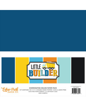 Echo Park Little Builder 12x12 Inch Coordinating Solids Paper Pack (LB408015)