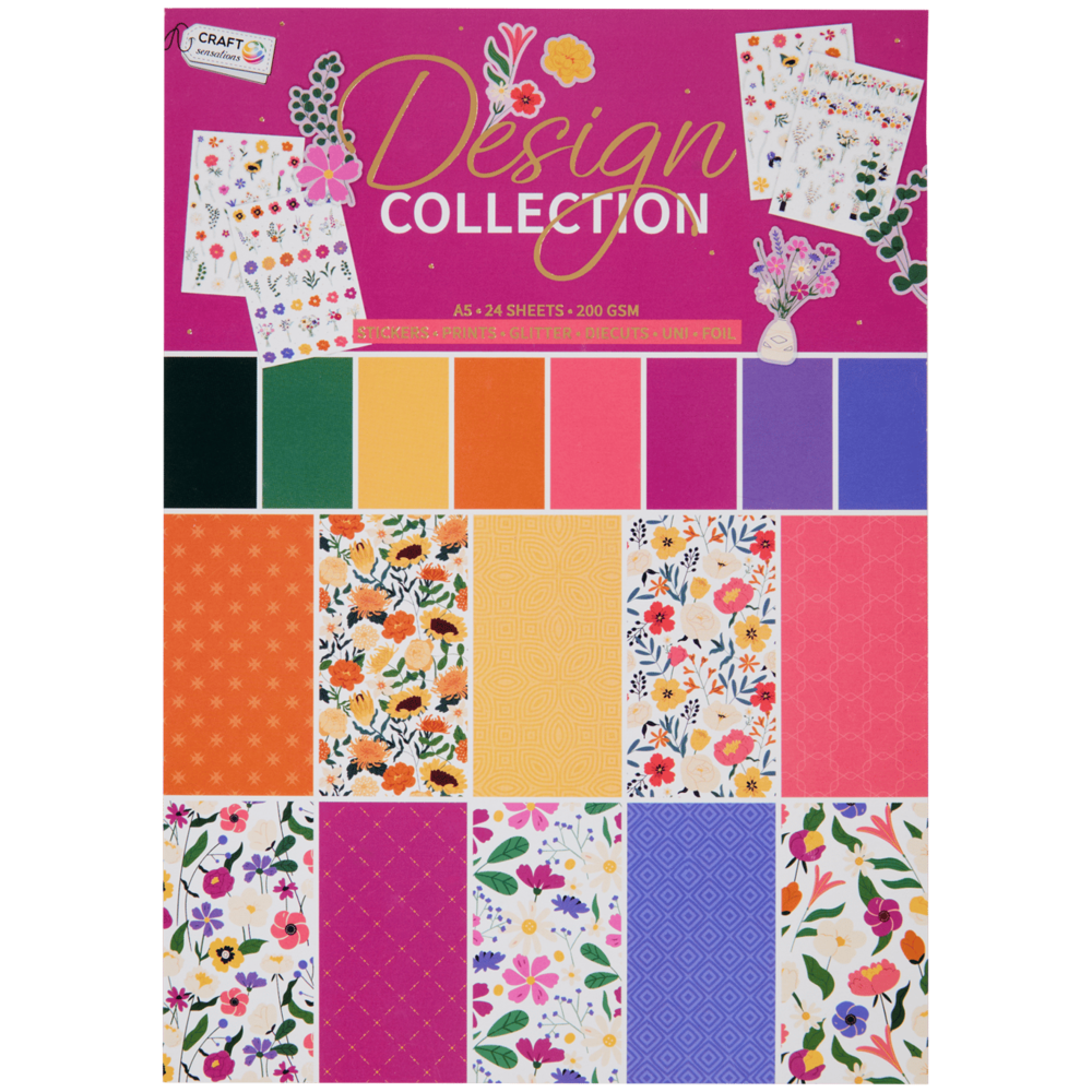 Craft Sensations Design Collection Flowers A5 Mixed Paper Block (CR9035/A) Craft Sensations Design Collection Flowers A5 Mixed Paper Block (CR9035/A)