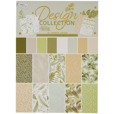 Craft Sensations Design Collection Jungle Leaves A5 Mixed Paper Block (CR9035/A)