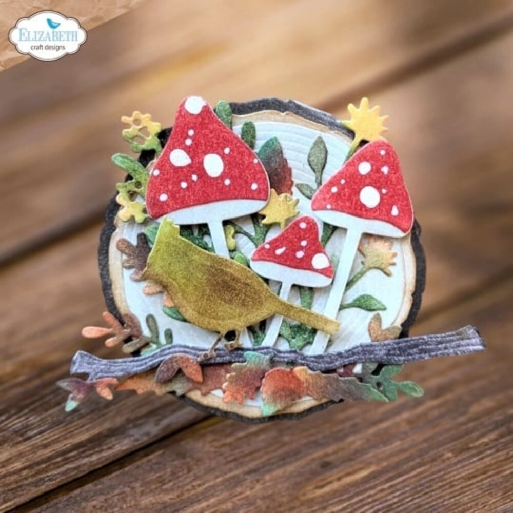 Elizabeth Craft Designs Whispers of Nature Dies Mushrooms & Tree Stumps (2198)