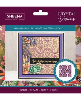 Sheena Crystal Visions 2D Embossing Folder Elegant Damask (SD-CV-EF5.5-ELDA) Sheena Crystal Visions 2D Embossing Folder Elegant Damask (SD-CV-EF5.5-ELDA)