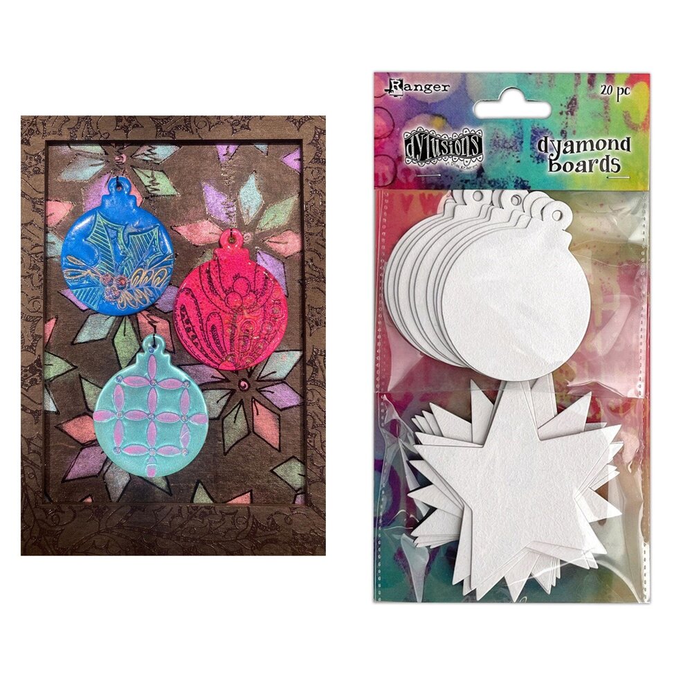 Ranger Dylusions Dyamond Boards Small Baubles & Stars (DYM86789)
