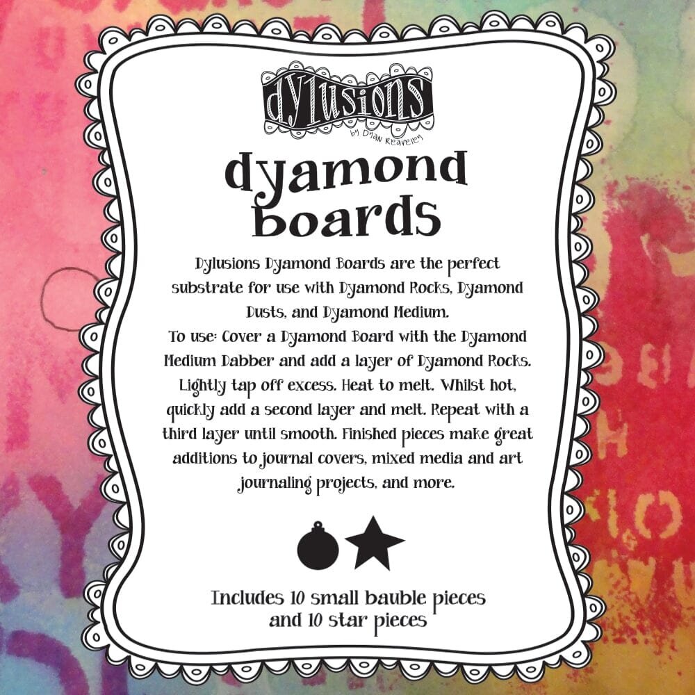 Ranger Dylusions Dyamond Boards Small Baubles & Stars (DYM86789)