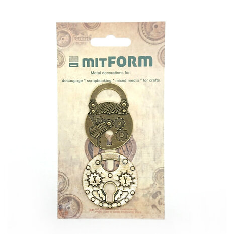 Mitform Padlocks 2 Metal Embellishments (MITS044) Mitform Padlocks 2 Metal Embellishments (MITS044)