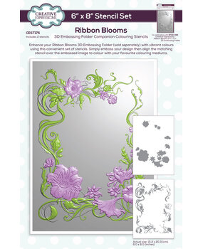 Creative Expressions Ribbon Blooms Companion Colouring Stencil (CEST175) Creative Expressions Ribbon Blooms Companion Colouring Stencil (CEST175)