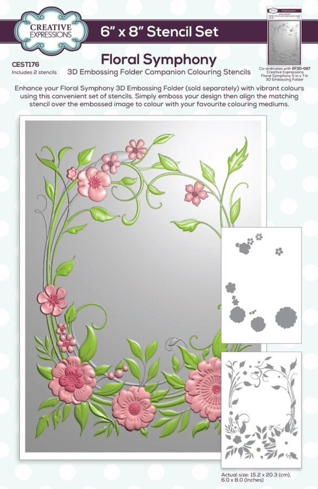 Creative Expressions Floral Symphony Companion Colouring Stencil (CEST176)