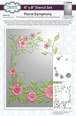 Creative Expressions Floral Symphony Companion Colouring Stencil (CEST176)