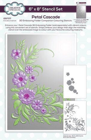 Creative Expressions Petal Cascade Companion Colouring Stencil (CEST177) Creative Expressions Petal Cascade Companion Colouring Stencil (CEST177)