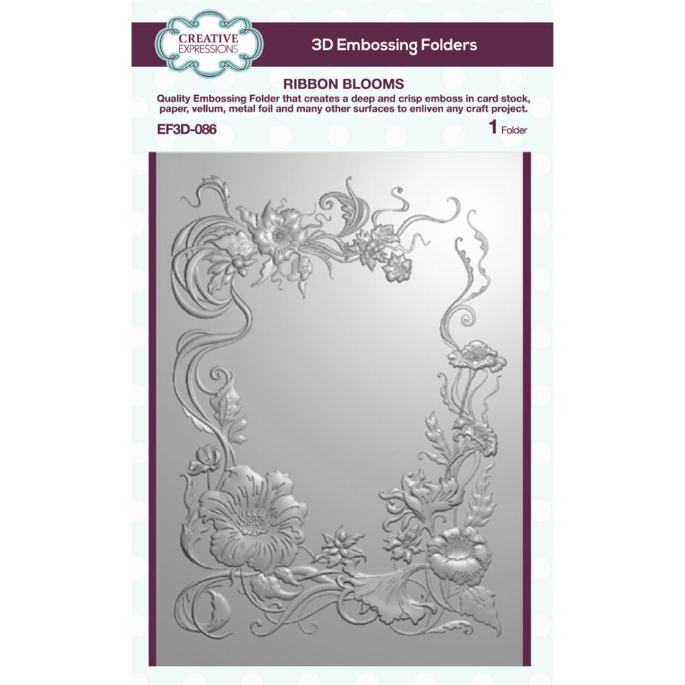 Creative Expressions Ribbon Blooms 3D Embossing Folder (EF3D-086 ...