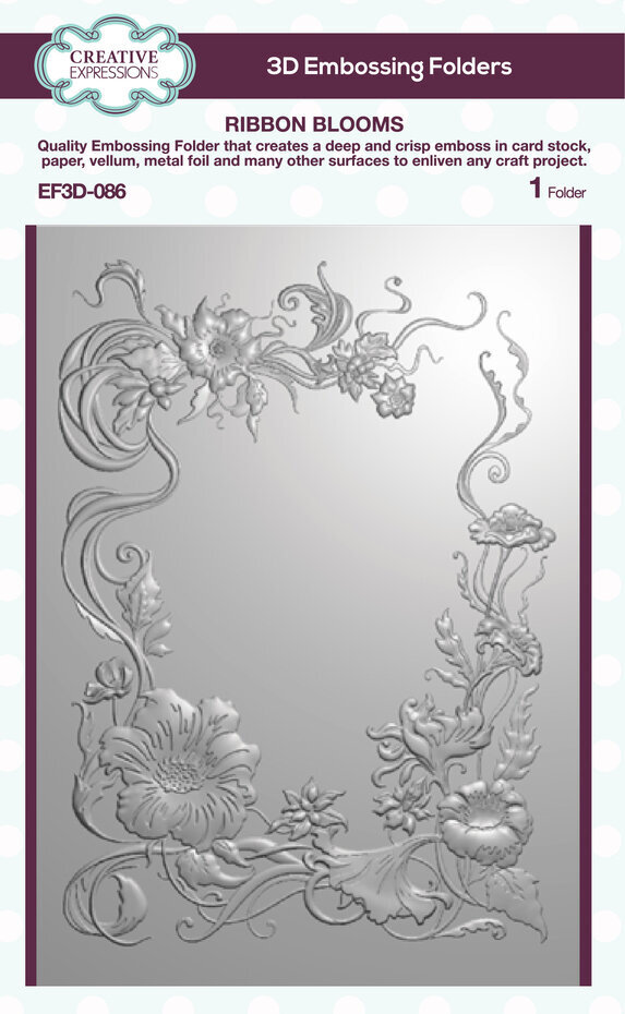 Creative Expressions Ribbon Blooms 3D Embossing Folder (EF3D-086 ...