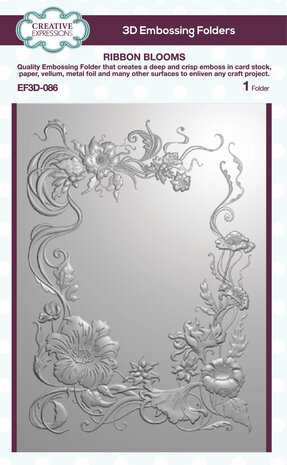 Creative Expressions Ribbon Blooms 3D Embossing Folder (EF3D-086) Creative Expressions Ribbon Blooms 3D Embossing Folder (EF3D-086)