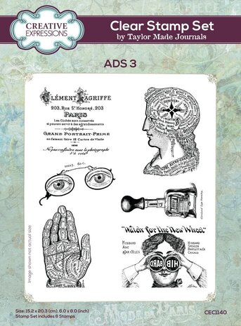 Creative Expressions Taylor Made Journals Clear Stamp A5 Ads 3 (CEC1140) Creative Expressions Taylor Made Journals Clear Stamp A5 Ads 3 (CEC1140)