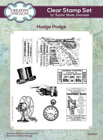 Creative Expressions Taylor Made Journals Clear Stamp A5 Hodge Podge (CEC1142)
