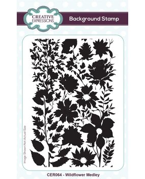 Creative Expressions Background Rubber Stamp A6 Wildflower Medley (CER064) Creative Expressions Background Rubber Stamp A6 Wildflower Medley (CER064)