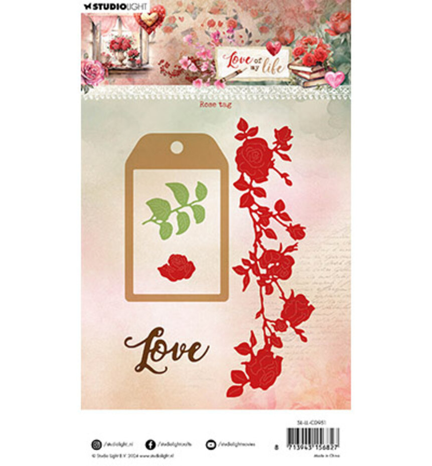 Studio Light Love of my life Snijmal Rose Tag (SL-LL-CD951) - Paperpads.nl
