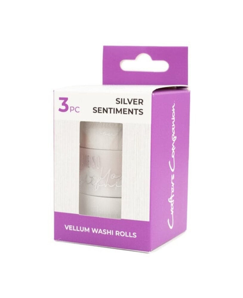 Crafter's Companion Vellum Washi Rolls Silver Sentiments (CC-VWAS-SILV)