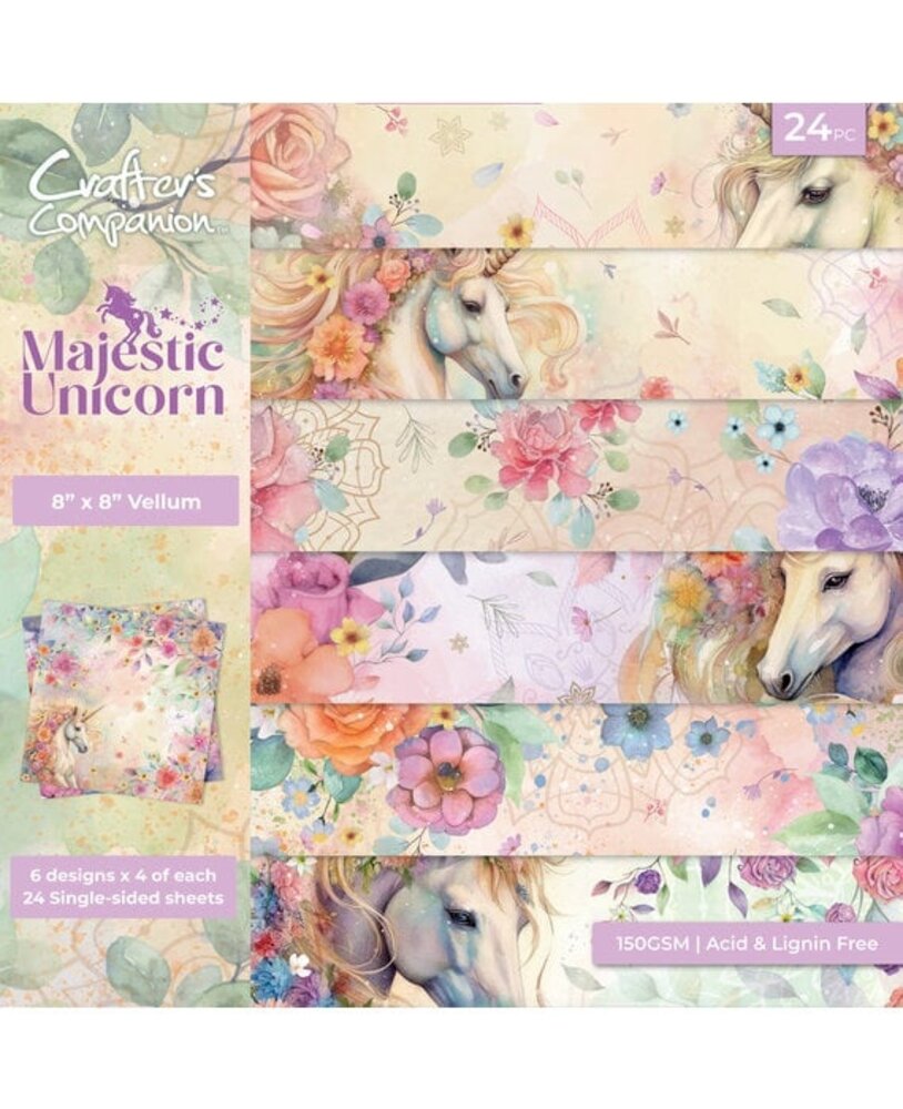 Crafter's Companion Majestic Unicorn 8x8 Inch Vellum Pad (MU-VELPAD8) Crafter's Companion Majestic Unicorn 8x8 Inch Vellum Pad (MU-VELPAD8)