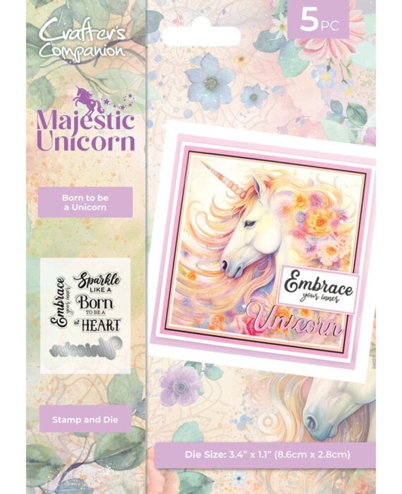 Crafter's Companion Majestic Unicorn Stamp & Die Born to be a Unicorn (MU-STD-BOUN)
