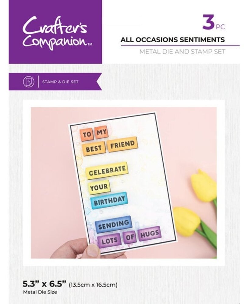 Crafter's Companion All Occasions Sentiments Stamp & Die (CC-STD-AOS) Crafter's Companion All Occasions Sentiments Stamp & Die (CC-STD-AOS)