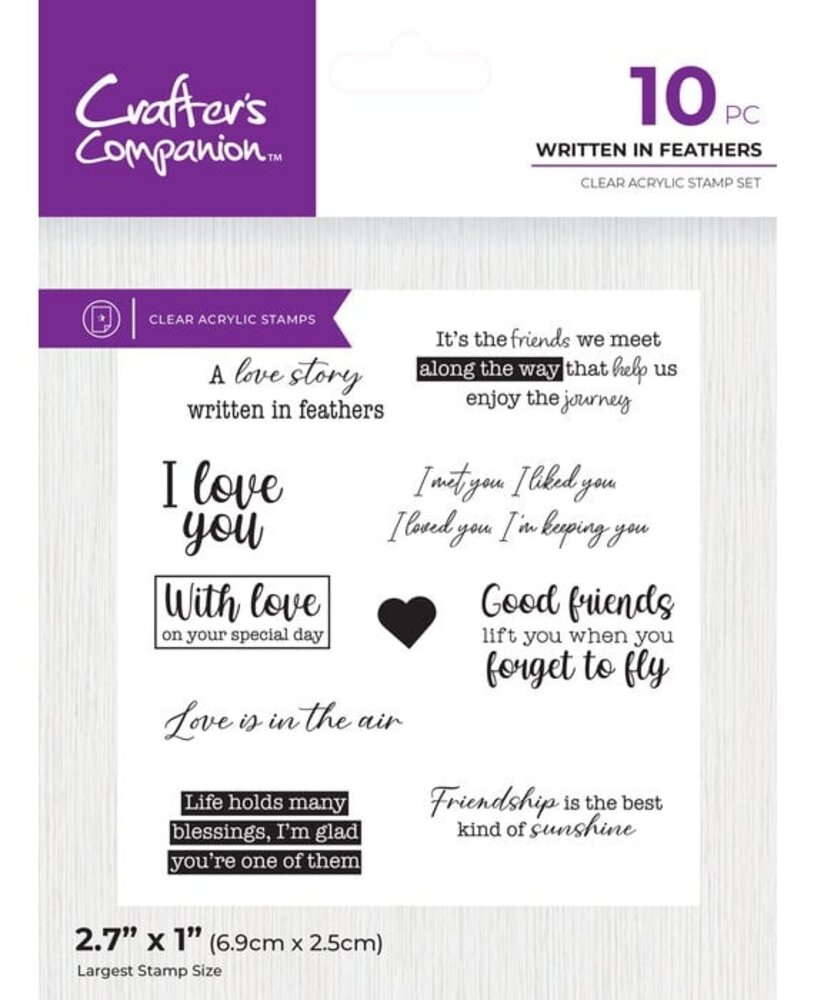 Crafter's Companion Love Birds Clear Stamps Written in Feathers (CC-LB-CA-ST-WRIF) Crafter's Companion Love Birds Clear Stamps Written in Feathers (CC-LB-CA-ST-WRIF)