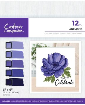 Crafter's Companion Colouring Medium Set Layering Stencils Anemone (CC-STEN-IP-ANE) Crafter's Companion Colouring Medium Set Layering Stencils Anemone (CC-STEN-IP-ANE)