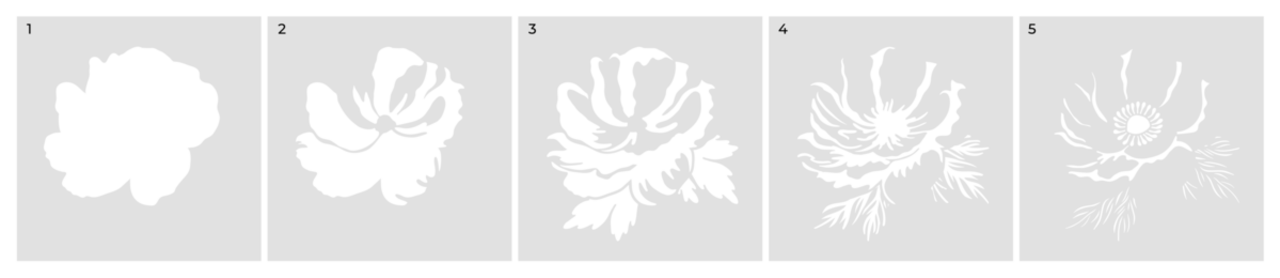 Crafter's Companion Colouring Medium Set Layering Stencils Anemone (CC-STEN-IP-ANE)