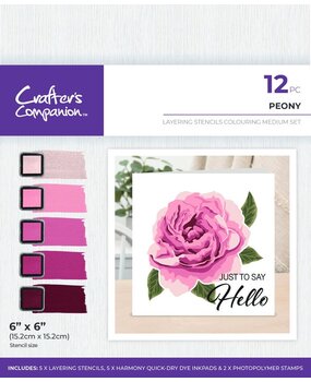 Crafter's Companion Colouring Medium Set Layering Stencils Peony (CC-STEN-IP-PEO) Crafter's Companion Colouring Medium Set Layering Stencils Peony (CC-STEN-IP-PEO)