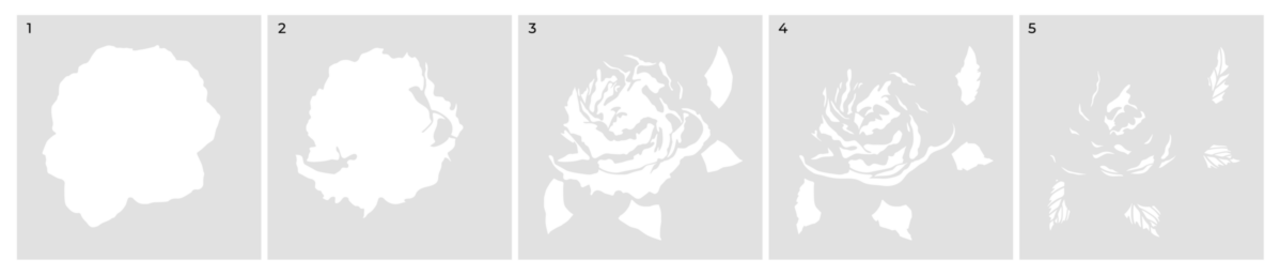 Crafter's Companion Colouring Medium Set Layering Stencils Peony (CC-STEN-IP-PEO)