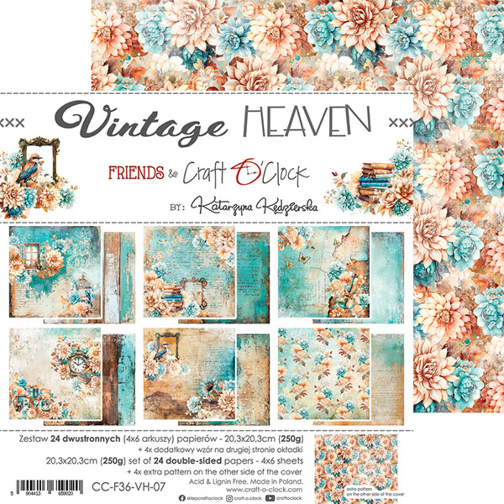 Craft O'Clock Vintage Heaven 8x8 Inch Paper Set (CC-F36-VH-07) Craft O'Clock Vintage Heaven 8x8 Inch Paper Set (CC-F36-VH-07)