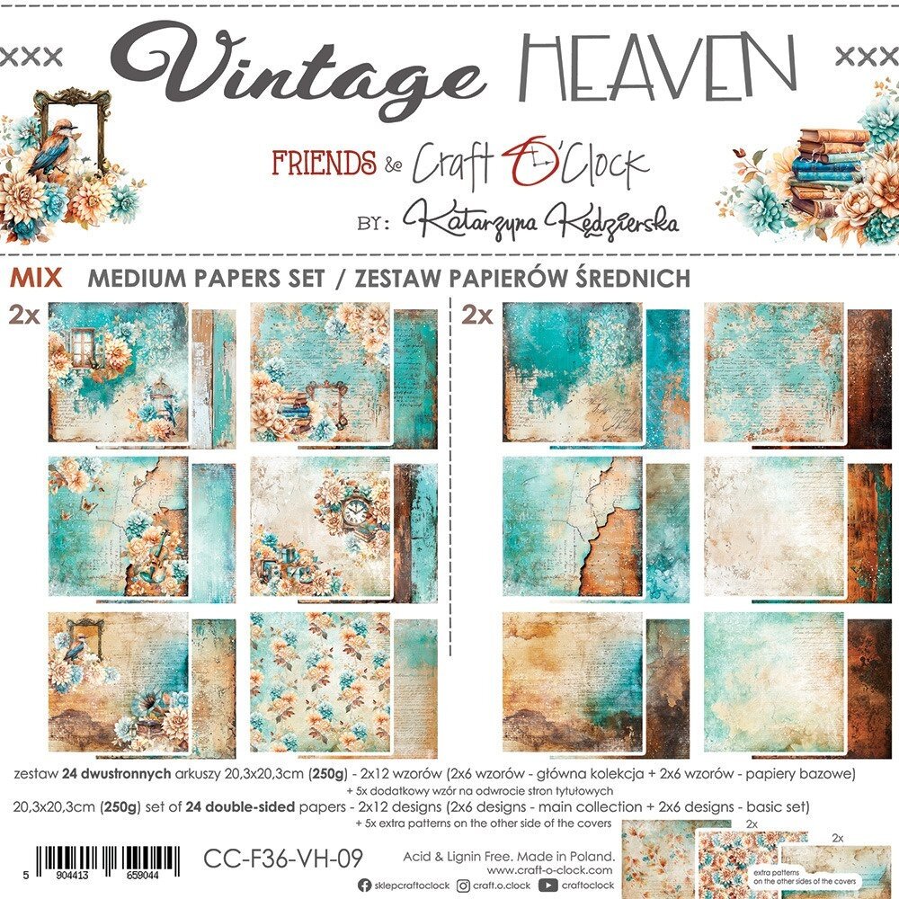Craft O'Clock Vintage Heaven 6x6 Inch Paper Set (CC-F36-VH-10)