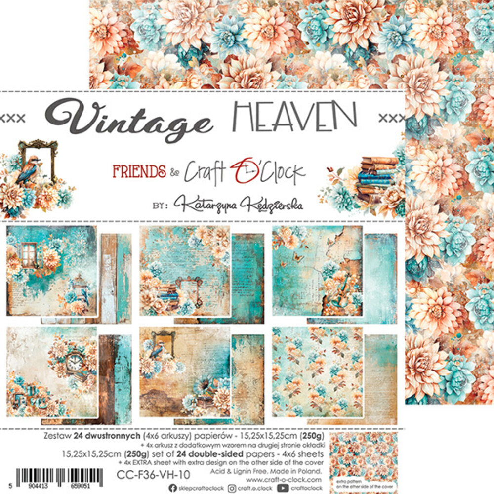 Craft O'Clock Vintage Heaven 6x6 Inch Paper Set (CC-F36-VH-10)